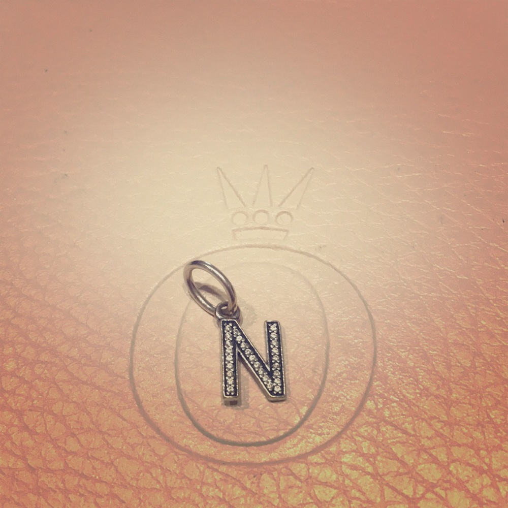 Pandora Letter N sparking Sterling silver charm
